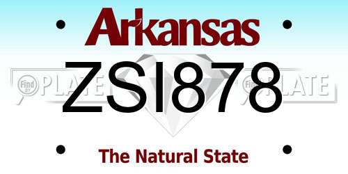 ZSI878 Arkansas License Plate