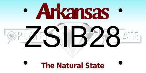ZSIB28 Arkansas License Plate