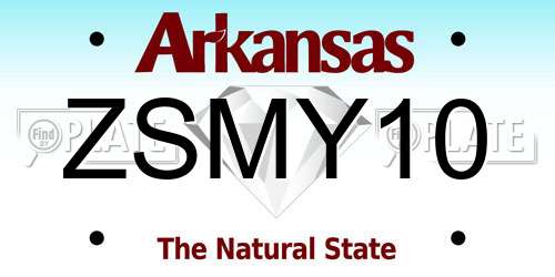 ZSMY10 Arkansas License Plate