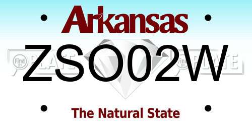 ZSO02W Arkansas License Plate