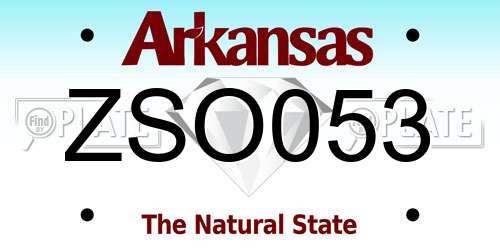 ZSO053 Arkansas License Plate