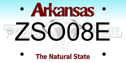 ZSO08E Arkansas License Plate