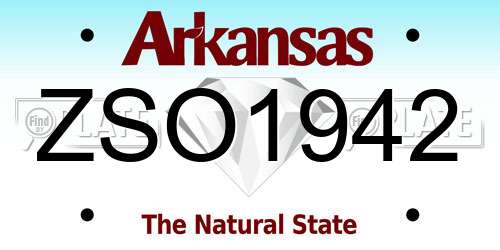 ZSO1942 Arkansas License Plate
