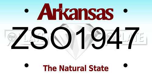 ZSO1947 Arkansas License Plate
