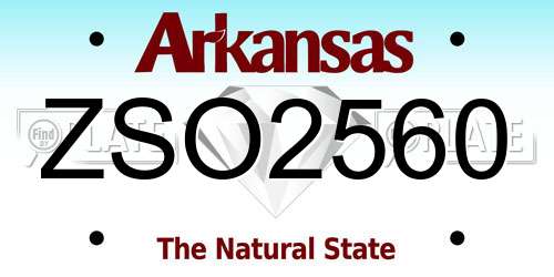 ZSO2560 Arkansas License Plate