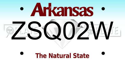 ZSQ02W Arkansas License Plate