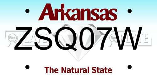 ZSQ07W Arkansas License Plate