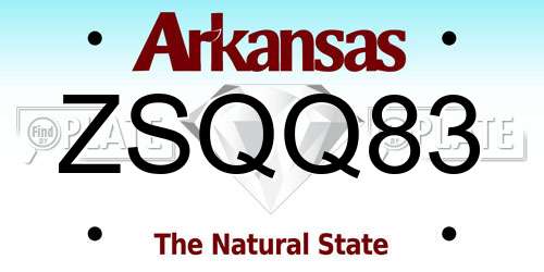 ZSQQ83 Arkansas License Plate
