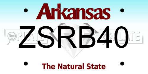 ZSRB40 Arkansas License Plate