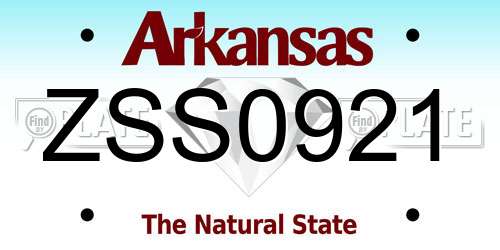 ZSS0921 Arkansas License Plate