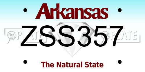 ZSS357 Arkansas License Plate