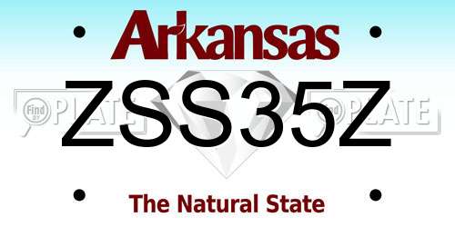 ZSS35Z Arkansas License Plate