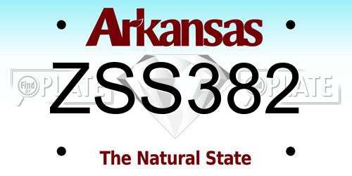 ZSS382 Arkansas License Plate