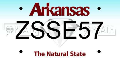 ZSSE57 Arkansas License Plate