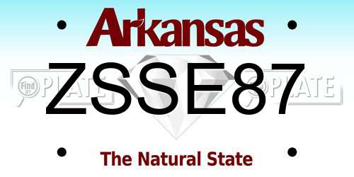 ZSSE87 Arkansas License Plate