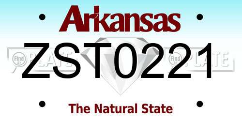 ZST0221 Arkansas License Plate