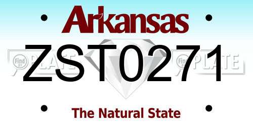ZST0271 Arkansas License Plate