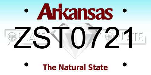 ZST0721 Arkansas License Plate