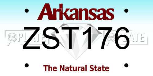 ZST176 Arkansas License Plate