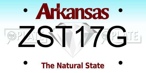 ZST17G Arkansas License Plate