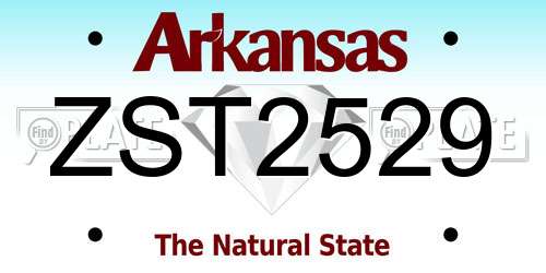 ZST2529 Arkansas License Plate