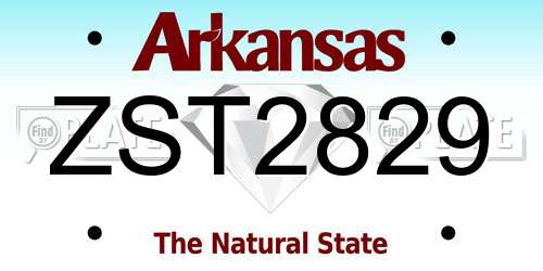 ZST2829 Arkansas License Plate
