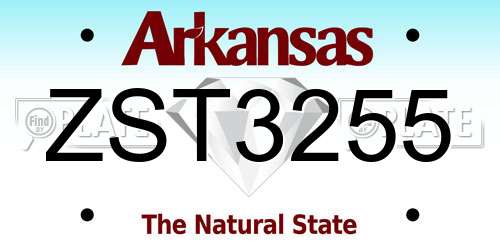 ZST3255 Arkansas License Plate