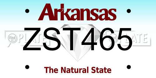 ZST465 Arkansas License Plate