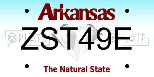 ZST49E Arkansas License Plate