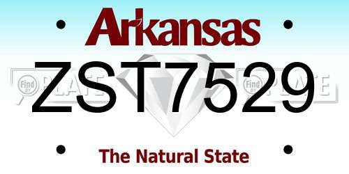 ZST7529 Arkansas License Plate