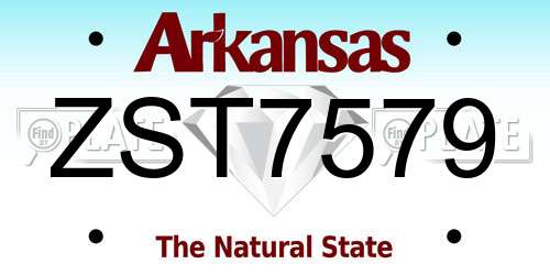 ZST7579 Arkansas License Plate