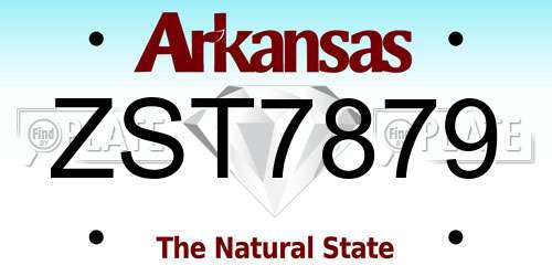 ZST7879 Arkansas License Plate