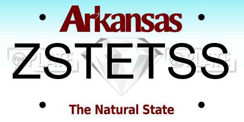 ZSTETSS Arkansas License Plate