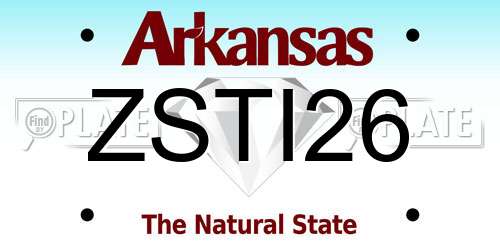 ZSTI26 Arkansas License Plate