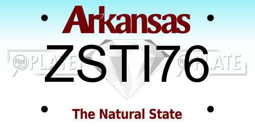 ZSTI76 Arkansas License Plate