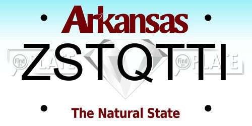 ZSTQTTI Arkansas License Plate