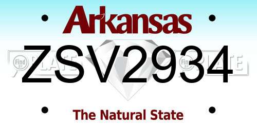 ZSV2934 Arkansas License Plate