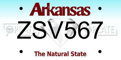 ZSV567 Arkansas License Plate
