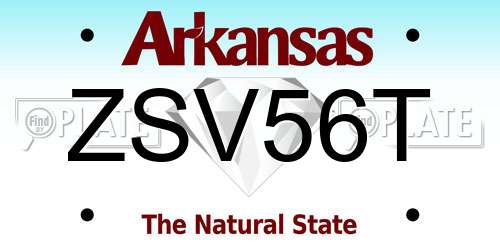 ZSV56T Arkansas License Plate