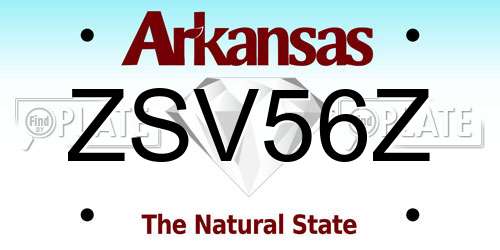 ZSV56Z Arkansas License Plate