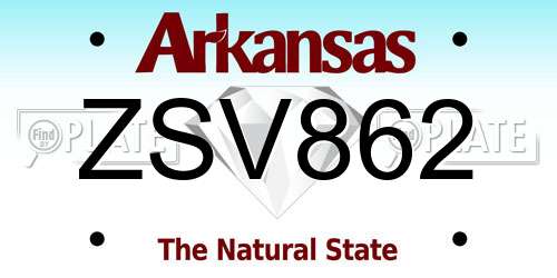ZSV862 Arkansas License Plate