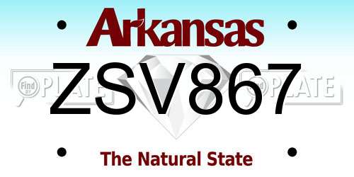 ZSV867 Arkansas License Plate