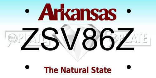 ZSV86Z Arkansas License Plate