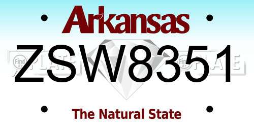 ZSW8351 Arkansas License Plate