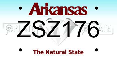 ZSZ176 Arkansas License Plate