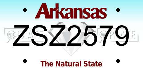 ZSZ2579 Arkansas License Plate