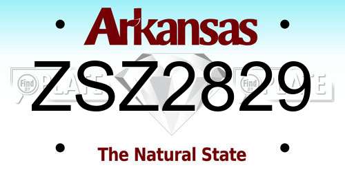 ZSZ2829 Arkansas License Plate