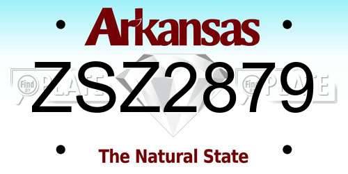 ZSZ2879 Arkansas License Plate
