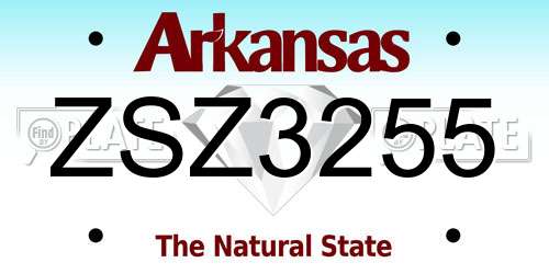 ZSZ3255 Arkansas License Plate