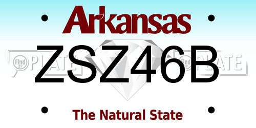 ZSZ46B Arkansas License Plate